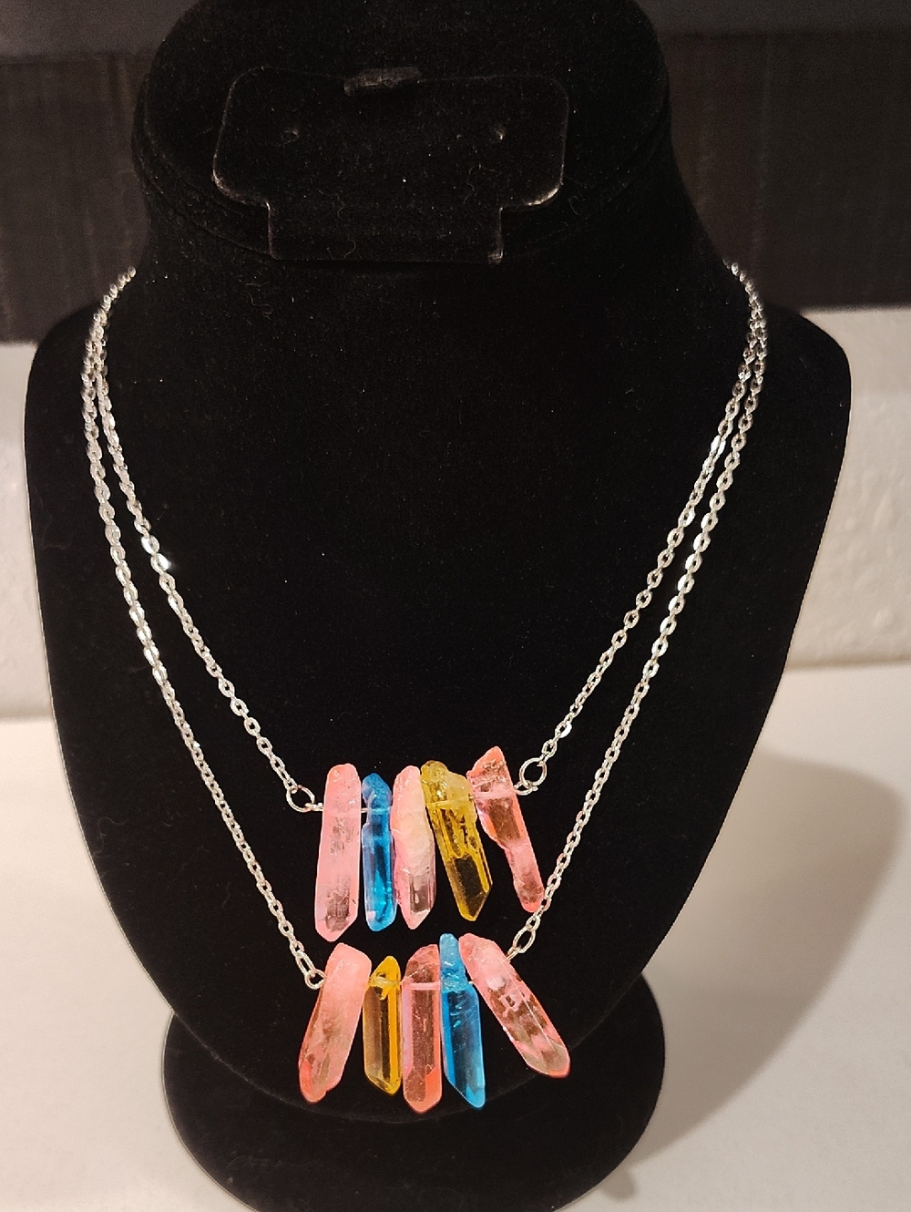 paparazzi Crystal Catwalk Multi-Colored Necklace And Earrings Set